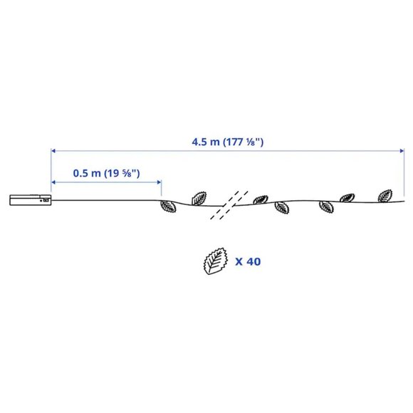 IKEA STRALA LED string light garland, gold leaf - Picture 13 of 15